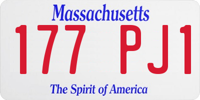 MA license plate 177PJ1