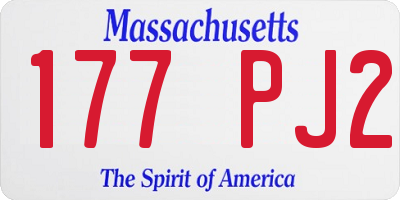 MA license plate 177PJ2