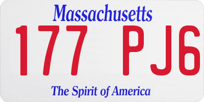 MA license plate 177PJ6