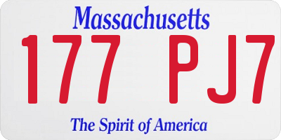 MA license plate 177PJ7
