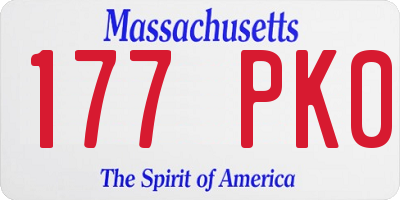 MA license plate 177PK0