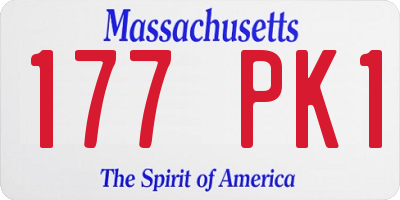 MA license plate 177PK1