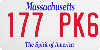 MA license plate 177PK6