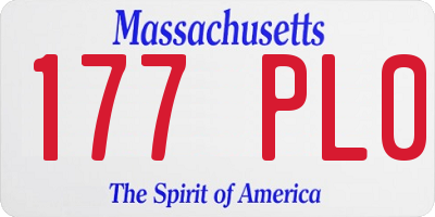 MA license plate 177PL0