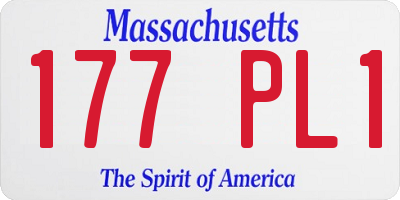 MA license plate 177PL1