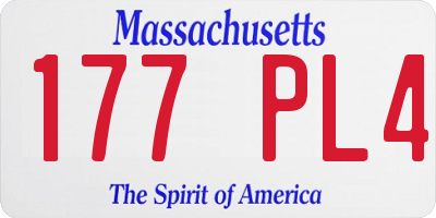 MA license plate 177PL4