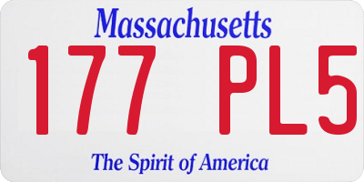 MA license plate 177PL5
