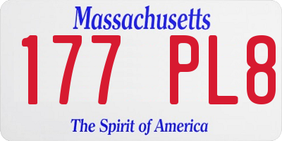 MA license plate 177PL8