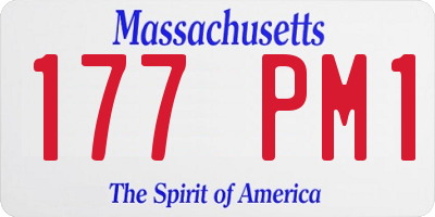 MA license plate 177PM1