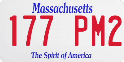 MA license plate 177PM2