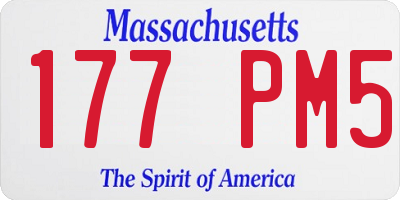 MA license plate 177PM5