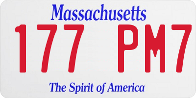 MA license plate 177PM7
