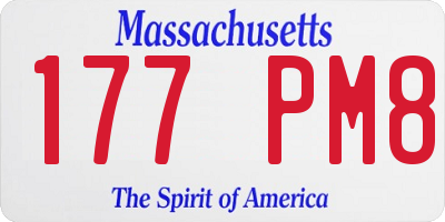 MA license plate 177PM8