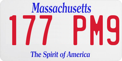 MA license plate 177PM9