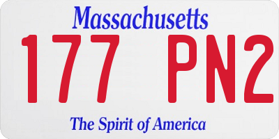 MA license plate 177PN2