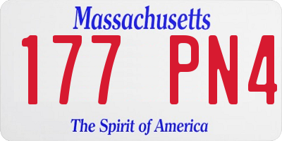 MA license plate 177PN4