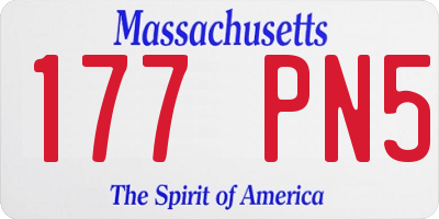 MA license plate 177PN5