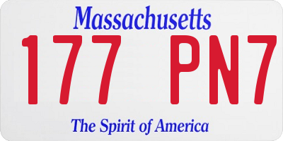 MA license plate 177PN7