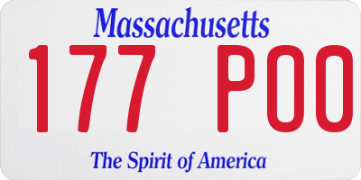 MA license plate 177PO0