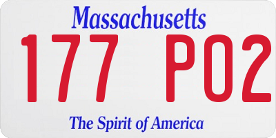 MA license plate 177PO2