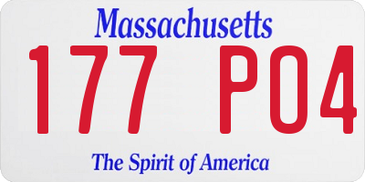 MA license plate 177PO4