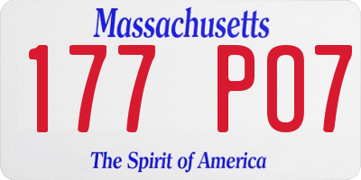 MA license plate 177PO7