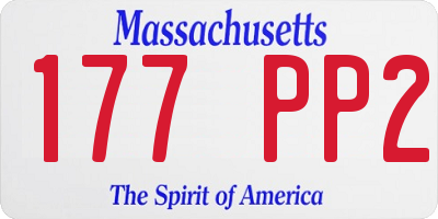 MA license plate 177PP2