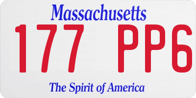 MA license plate 177PP6
