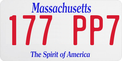 MA license plate 177PP7