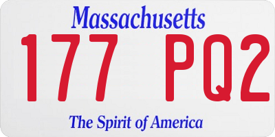 MA license plate 177PQ2