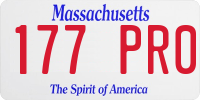 MA license plate 177PR0