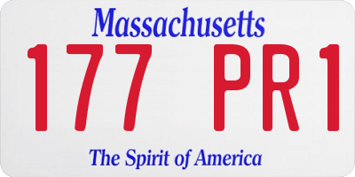 MA license plate 177PR1