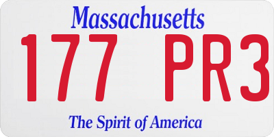 MA license plate 177PR3