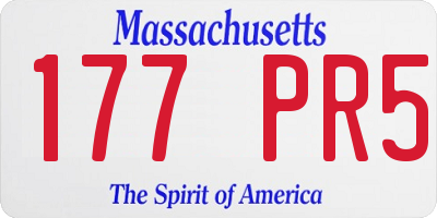 MA license plate 177PR5