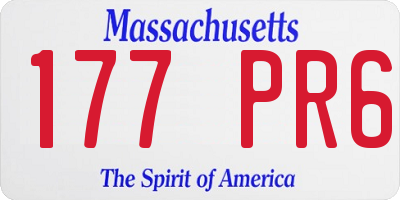 MA license plate 177PR6