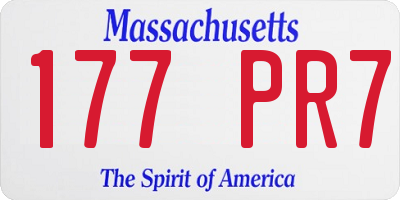 MA license plate 177PR7