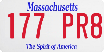 MA license plate 177PR8