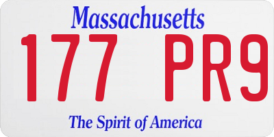 MA license plate 177PR9