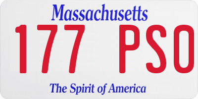 MA license plate 177PS0