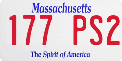 MA license plate 177PS2