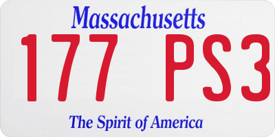 MA license plate 177PS3