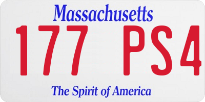 MA license plate 177PS4
