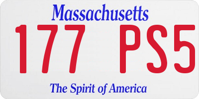 MA license plate 177PS5