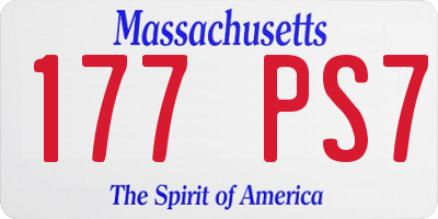 MA license plate 177PS7