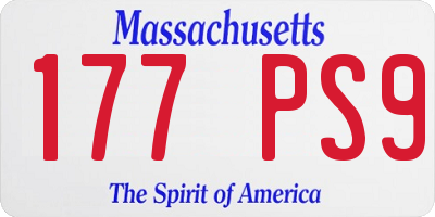 MA license plate 177PS9
