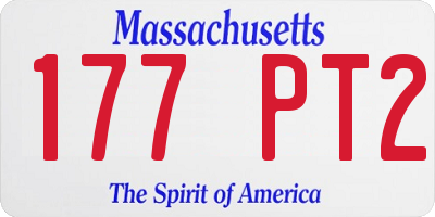 MA license plate 177PT2