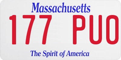 MA license plate 177PU0