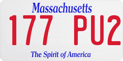 MA license plate 177PU2
