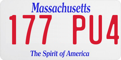 MA license plate 177PU4