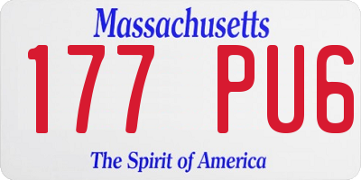 MA license plate 177PU6
